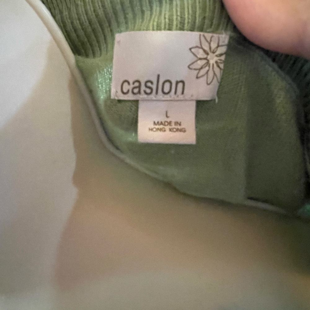 Caslon green cotton sweater Large - Picture 2 of 3